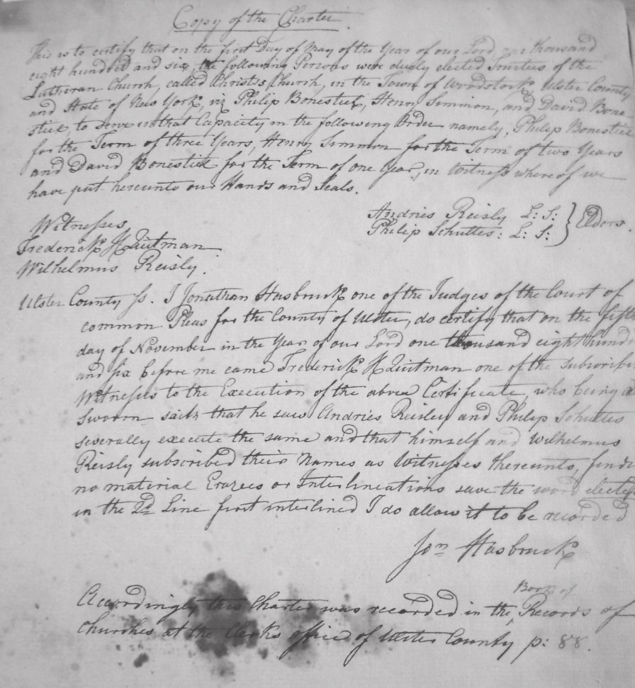 [ Charter for Christ's Lutheran Church of Woodstock ]